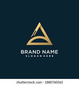 Golden letter logo for company or person with initial A, creative, editable, trend, gold, Premium Vector part 4