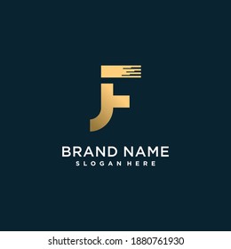 Golden letter logo for company or person with initial F, creative, editable, Premium Vector part 9