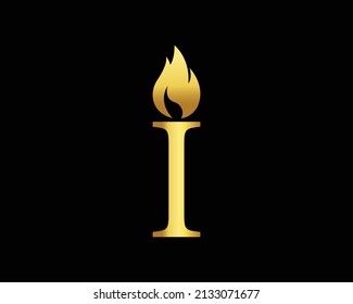 Golden I Letter Logo Design Vector Icon. Creative, Modern and luxury Alphabet Template.