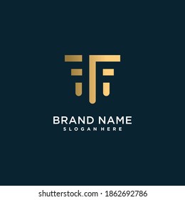 Logotipo de letra dorada con T inicial, para la empresa Premium Vector 