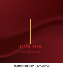 Golden letter I logo template. Vector illustration