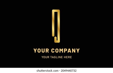 Vector de logotipo de la letra dorada I