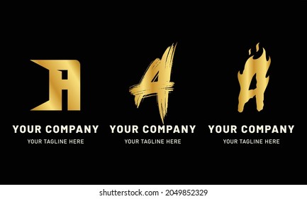 Golden Letter A Logo Vector