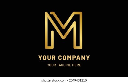 Golden Letter M Logo Vector