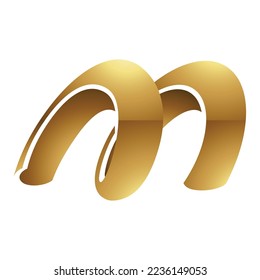 Golden Letter M Symbol on a White Background - Icon 5