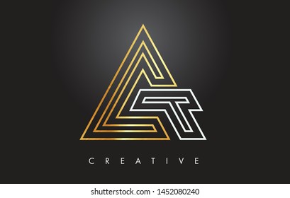A Golden Letter Monogram Design Logo. Gold Letter A Icon Logo Vector Illustration.