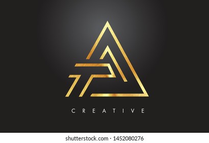 A Golden Letter Monogram Design Logo. Gold Letter A Icon Logo Vector Illustration.