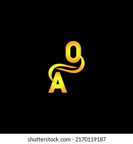 golden letter OA logo design with multi star for your company or business.