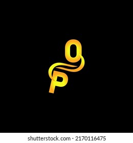 golden letter OP logo design with multi star for your company or business.