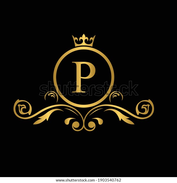 Golden Letter P Logo Luxury Letter Stock Vector (Royalty Free) 1903540762