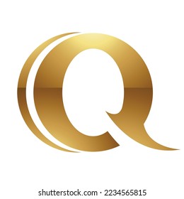 Golden Letter Q Symbol on a White Background - Icon 9