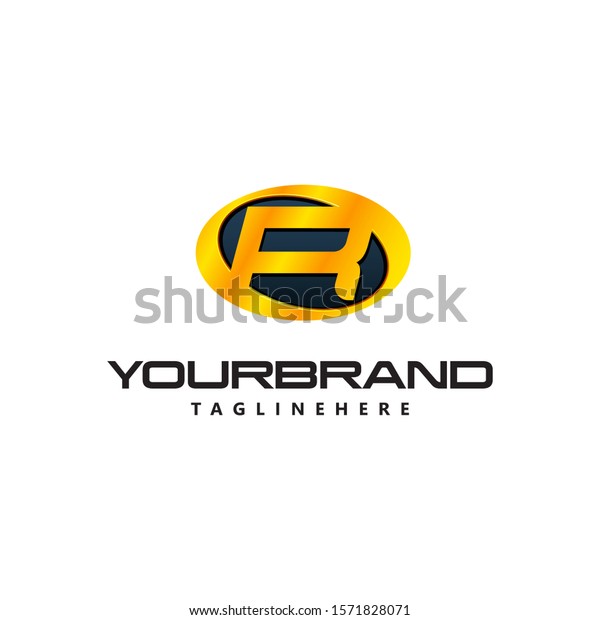Golden Letter R logo curved oval shape. Auto Guard\
badge auto logo