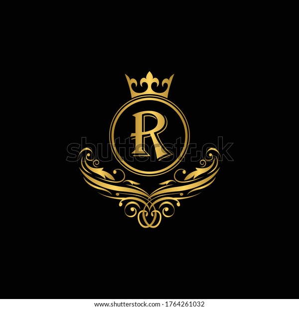 Golden Letter R Logo Luxury Letter Stock Vector (Royalty Free ...