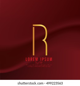 Golden letter R logo template. Vector illustration