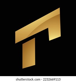 Golden Letter R Symbol on a Black Background - Icon 9