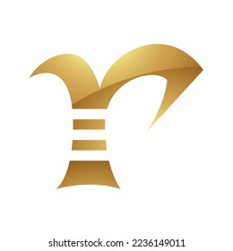 Golden Letter R Symbol on a White Background - Icon 1