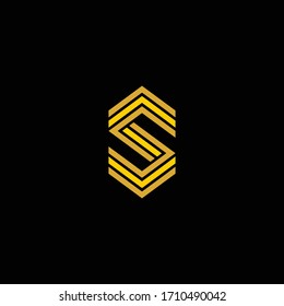 vector del logotipo de la letra dorada