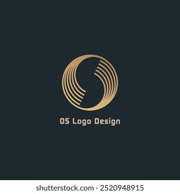 Golden letter SO s o logo with leading lines and road concept design. Letters with geometric design