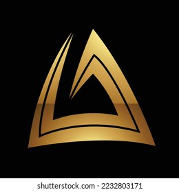 Golden Letter A Symbol on a Black Background - Icon 5