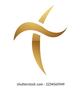 Golden Letter T Symbol on a White Background - Icon 8