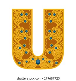 Golden letter "U"