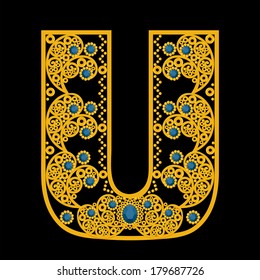Golden letter "U"
