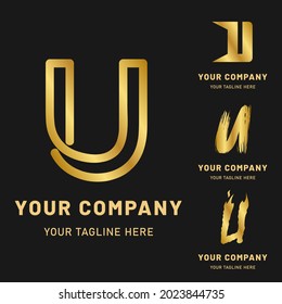 Golden Letter U Logo Collection