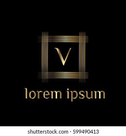 Golden letter V logo