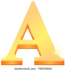 Golden letter A vector illustration