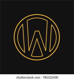 golden letter W logo 