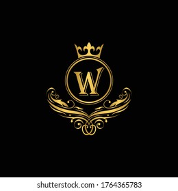 Letter W Luxury Gold Logo Vector Stock Vector (Royalty Free) 1475642012