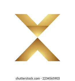 Golden Letter X Symbol on a White Background - Icon 6