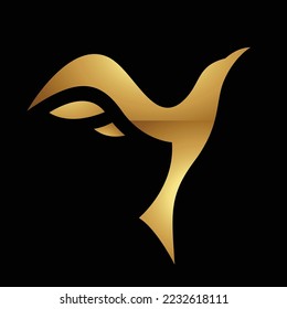 Golden Letter Y Symbol on a Black Background - Icon 8