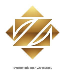 Goldener Buchstabe Z Symbol auf weißem Hintergrund - Symbol 8