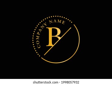 Golden letters B with golden circle frames. Graphic Alphabet Symbol for Corporate Business Identity