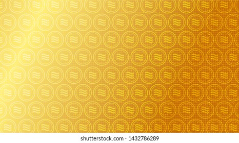 Golden Libra cryptocurrency symbol on Gold background,Blockchain and Wallet concept design,illustration,Vector.