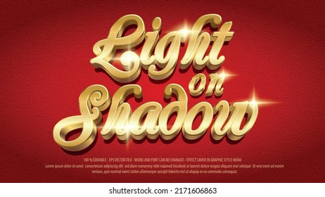 Golden Light 3d Style Editable Text Effect