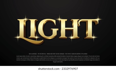 Golden light 3d style editable text effect