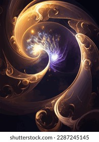 golden light animated movement and palm drawing