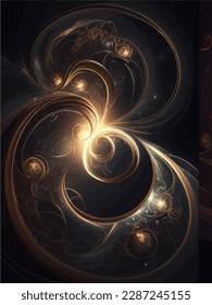 golden light animated movement and palm drawing