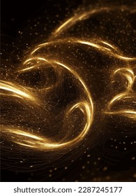 golden light animated movement and palm drawing