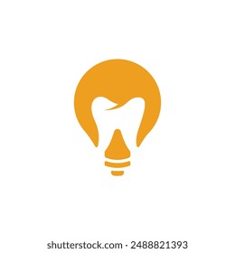 Golden Light Bulb Dental Logo Concept