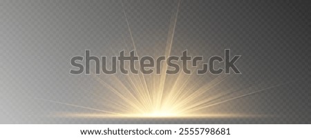 Golden Light Burst: Brilliant Flash with Radiating Rays and Highlights for Creative Visual Projects