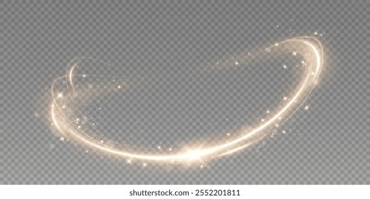 
Golden light circle shiny lines effect vector background.
