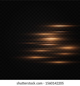  Golden light effect. Abstract laser beams of light. Chaotic neon rays of light .