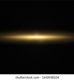 Golden light effect. Abstract laser light rays. Vector illustration