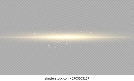  Golden light effect. Abstract laser beams of light. Chaotic neon rays of light .