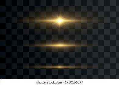 Golden light effect. Abstract laser beams of light. Chaotic neon rays of light .