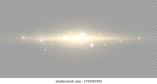  Golden light effect. Abstract laser beams of light. Chaotic neon rays of light .