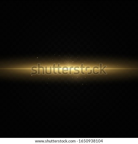 Golden light effect. Abstract laser light rays. Vector illustration
